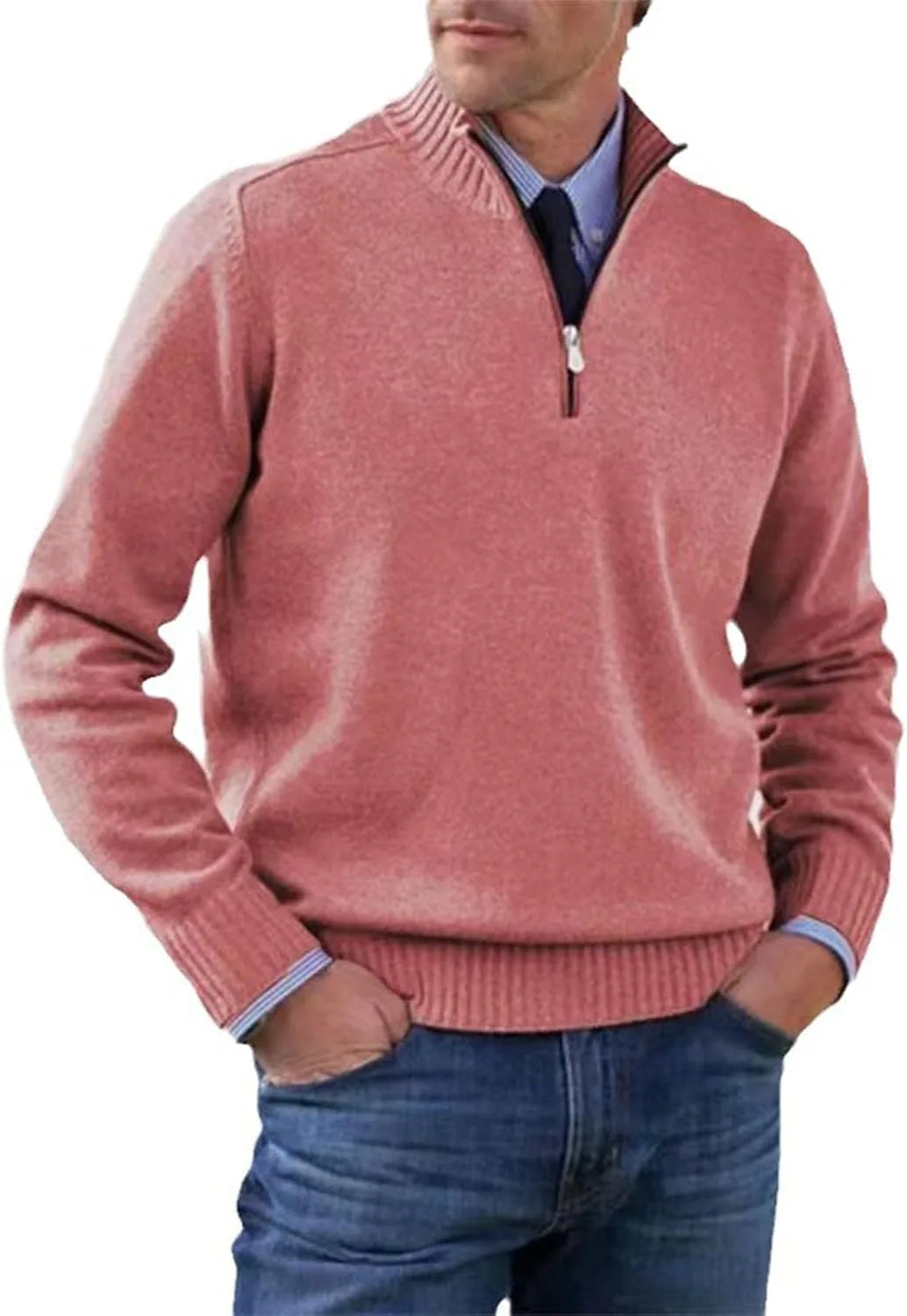 Мужской свитер Quarter Zip Pullover классический вязаный для комфортной посадки
Мужской свитер Quarter Zip Pullover классический вязаный для комфортной посадки