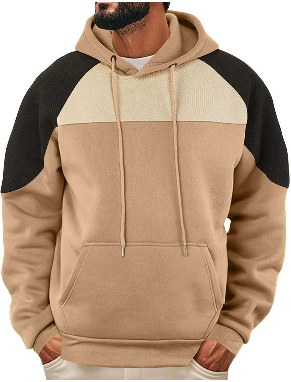 Мужской худи с цветными блоками, длинный рукав, с карманом
Мужской худи с цветными блоками, длинный рукав, с карманом