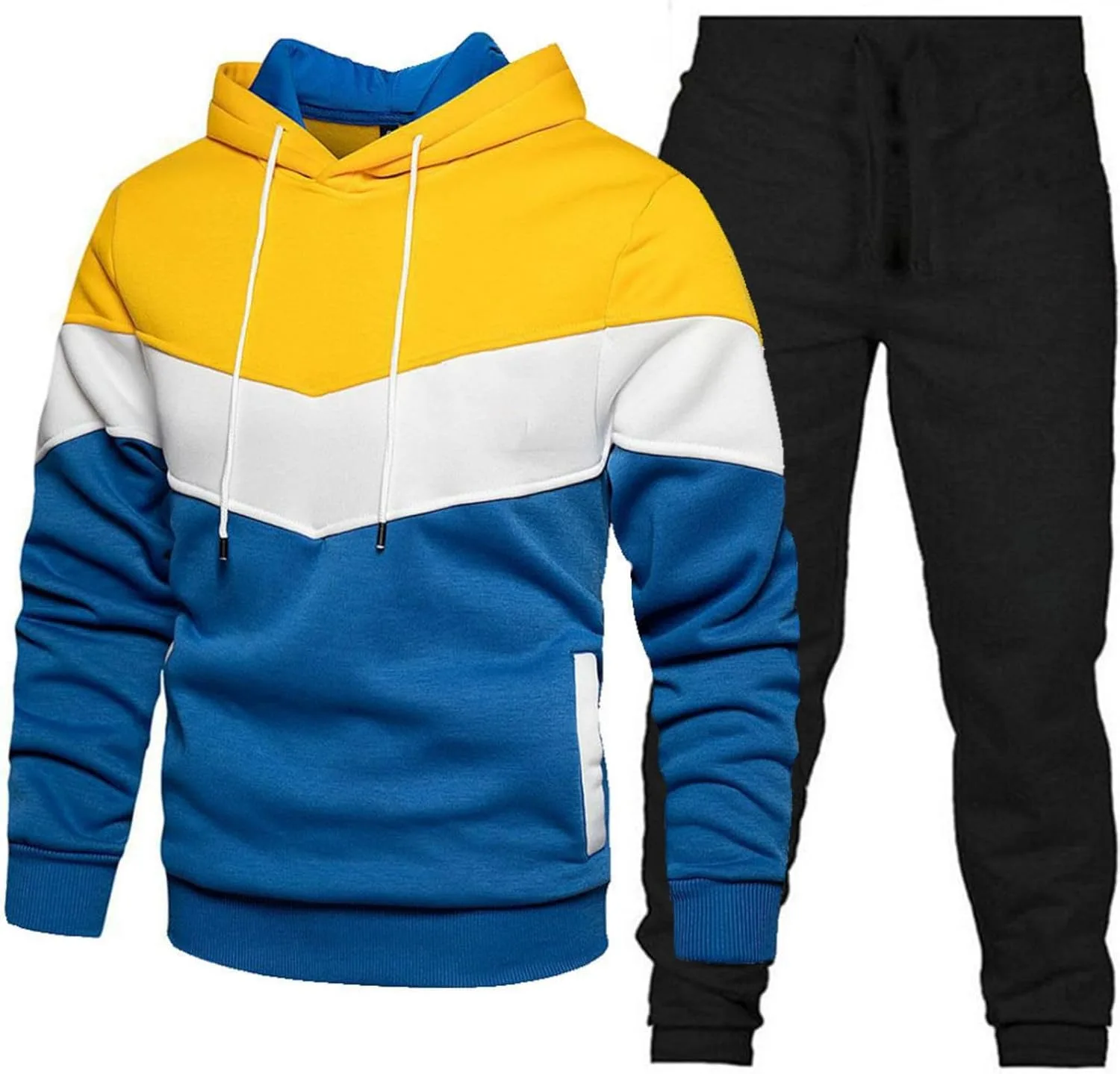Мужской спортивный костюм 2 Piece Set Fleece Color Block с капюшоном Thatrich
Мужской спортивный костюм 2 Piece Set Fleece Color Block с капюшоном Thatrich