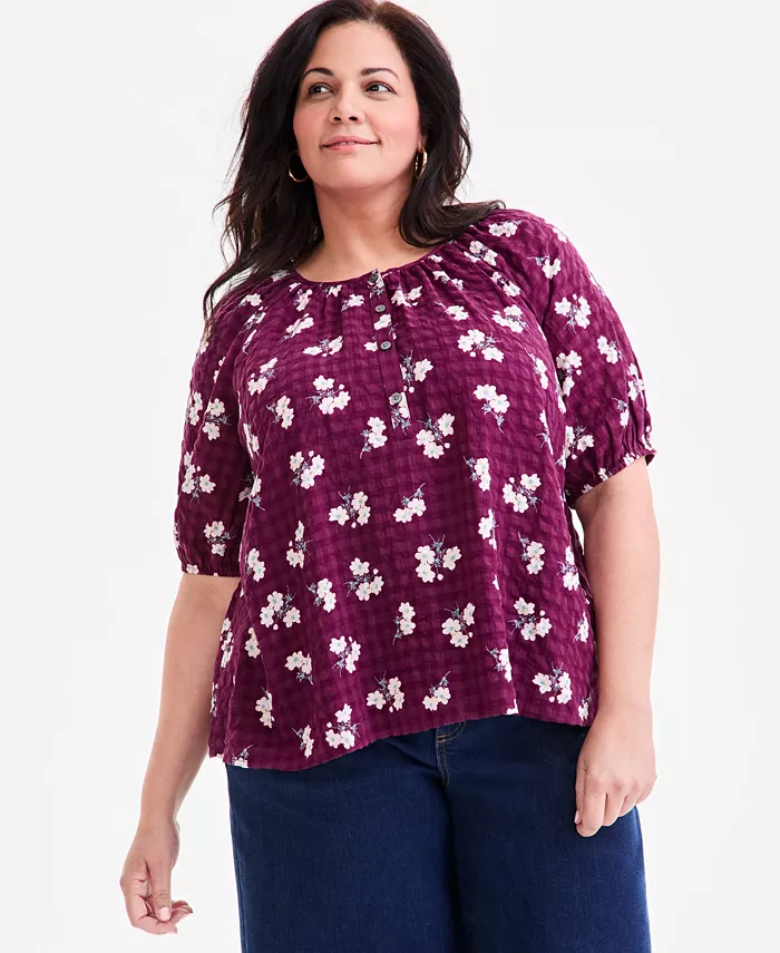 Топ больших размеров с цветочным принтом и рукавами-буфами Style & Co, красный
Топ больших размеров с цветочным принтом и рукавами-буфами Style & Co, красный