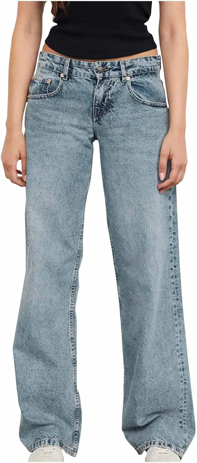 Akklian женские джинсы в стиле Y2k, mid-rise, baggy, loose fit, ретро, washed, straight, wide leg, casual, stretch, long denim
Akklian женские джинсы в стиле Y2k, mid-rise, baggy, loose fit, ретро, washed, straight, wide leg, casual, stretch, long denim