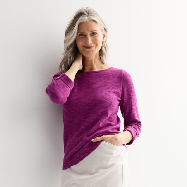 Женский свитер с вырезом-лодочкой и застежкой на пуговицах на рукавах Croft & Barrow, цвет berry
Женский свитер с вырезом-лодочкой и застежкой на пуговицах на рукавах Croft & Barrow, цвет berry