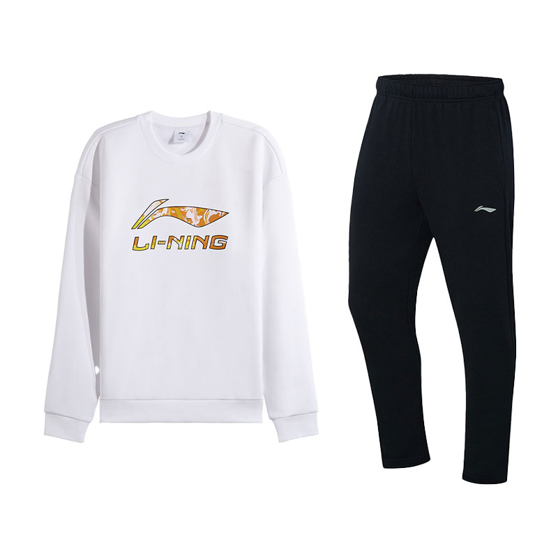 LiNing Повседневная спортивная одежда унисекс, белый top+черный pants
LiNing Повседневная спортивная одежда унисекс, белый top+черный pants