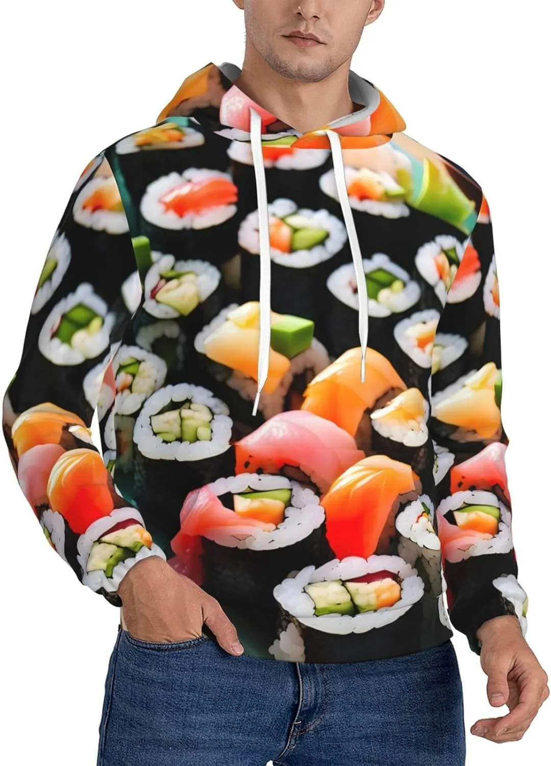 Байкерская толстовка с капюшоном из флиса, принт Sushi, мягкая и теплая, с карманом BaerK
Байкерская толстовка с капюшоном из флиса, принт Sushi, мягкая и теплая, с карманом BaerK