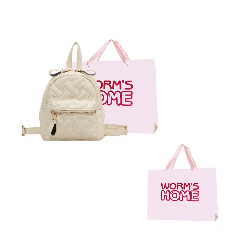 Worm's Home Женский рюкзак из полиуретана черно-бежевый, Ecru 
Worm's Home Женский рюкзак из полиуретана черно-бежевый, Ecru