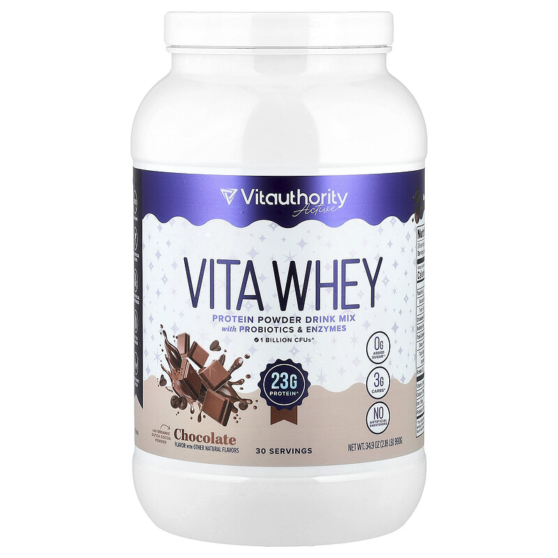 Vitauthority, Active, Vita Whey, протеиновая смесь для приготовления напитка, шоколад, 990 г (2,18 фунта)
Vitauthority, Active, Vita Whey, протеиновая смесь для приготовления напитка, шоколад, 990 г (2,18 фунта)