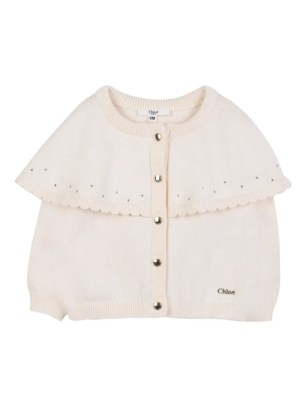 Кардиган с оборками Chloé Kids, нейтральный
Кардиган с оборками Chloé Kids, нейтральный