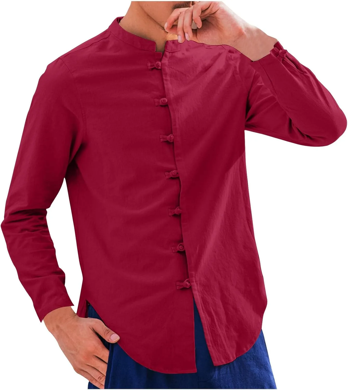 Мужская рубашка в классическом китайском стиле с лягушачьими пуговицами и воротником-стойкой
Мужская рубашка в классическом китайском стиле с лягушачьими пуговицами и воротником-стойкой