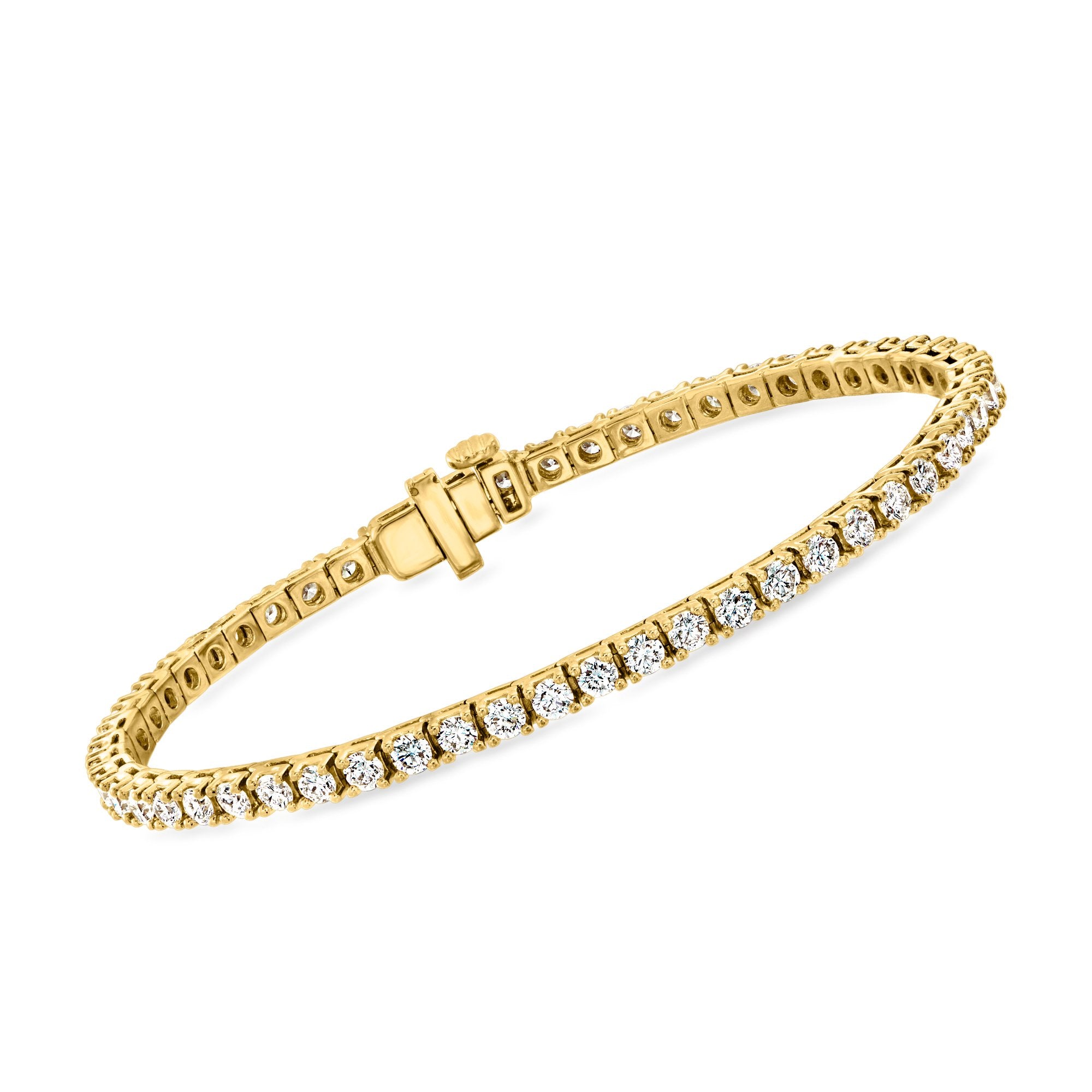 Теннисный браслет Ross-Simons с выращенными в лаборатории бриллиантами из 18-каратного золота поверх стерлингового серебра Ross-Simons, 8 In
Теннисный браслет Ross-Simons с выращенными в лаборатории бриллиантами из 18-каратного золота поверх стерлингового серебра Ross-Simons, 8 In