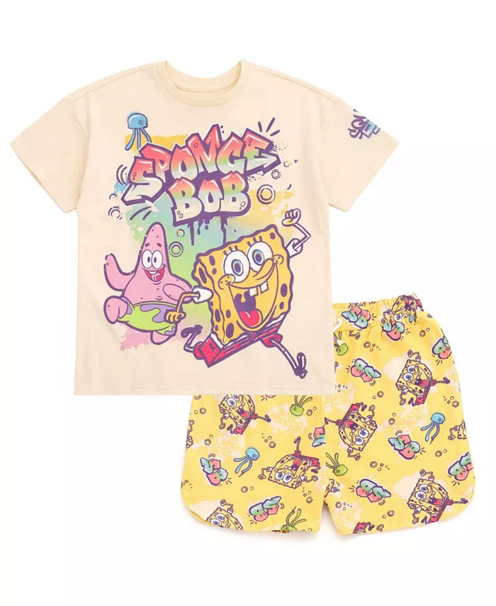 Детский комплект: футболка и шорты из футера для девочек SpongeBob SquarePants, коричневый/бежевый
Детский комплект: футболка и шорты из футера для девочек SpongeBob SquarePants, коричневый/бежевый
