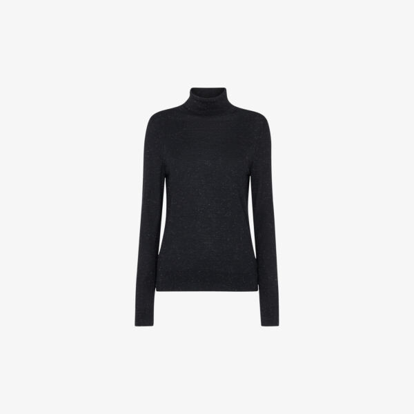 Топ Annie с металлизированным плетением и высоким воротом Whistles, черный
Топ Annie с металлизированным плетением и высоким воротом Whistles, черный