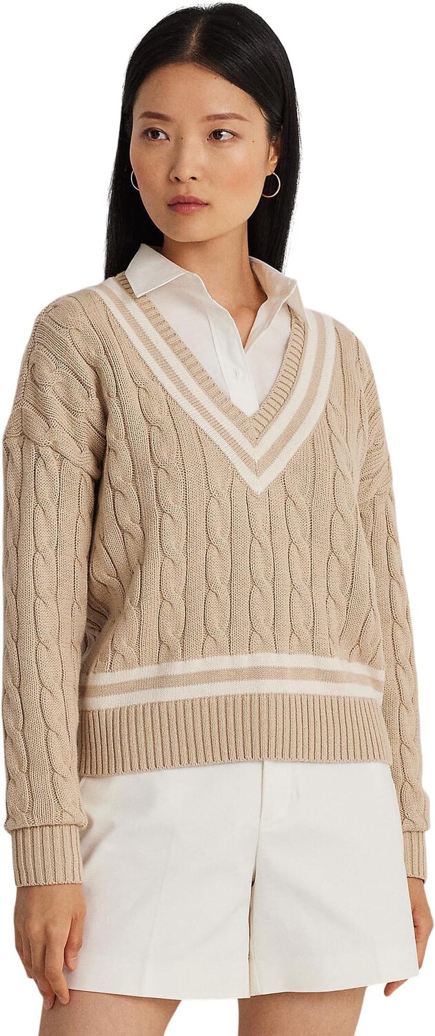 Свитер LAUREN Ralph Lauren Cable-Knit Cricket Sweater, цвет Explorer Sand/Mascarpone Cream
Свитер LAUREN Ralph Lauren Cable-Knit Cricket Sweater, цвет Explorer Sand/Mascarpone Cream