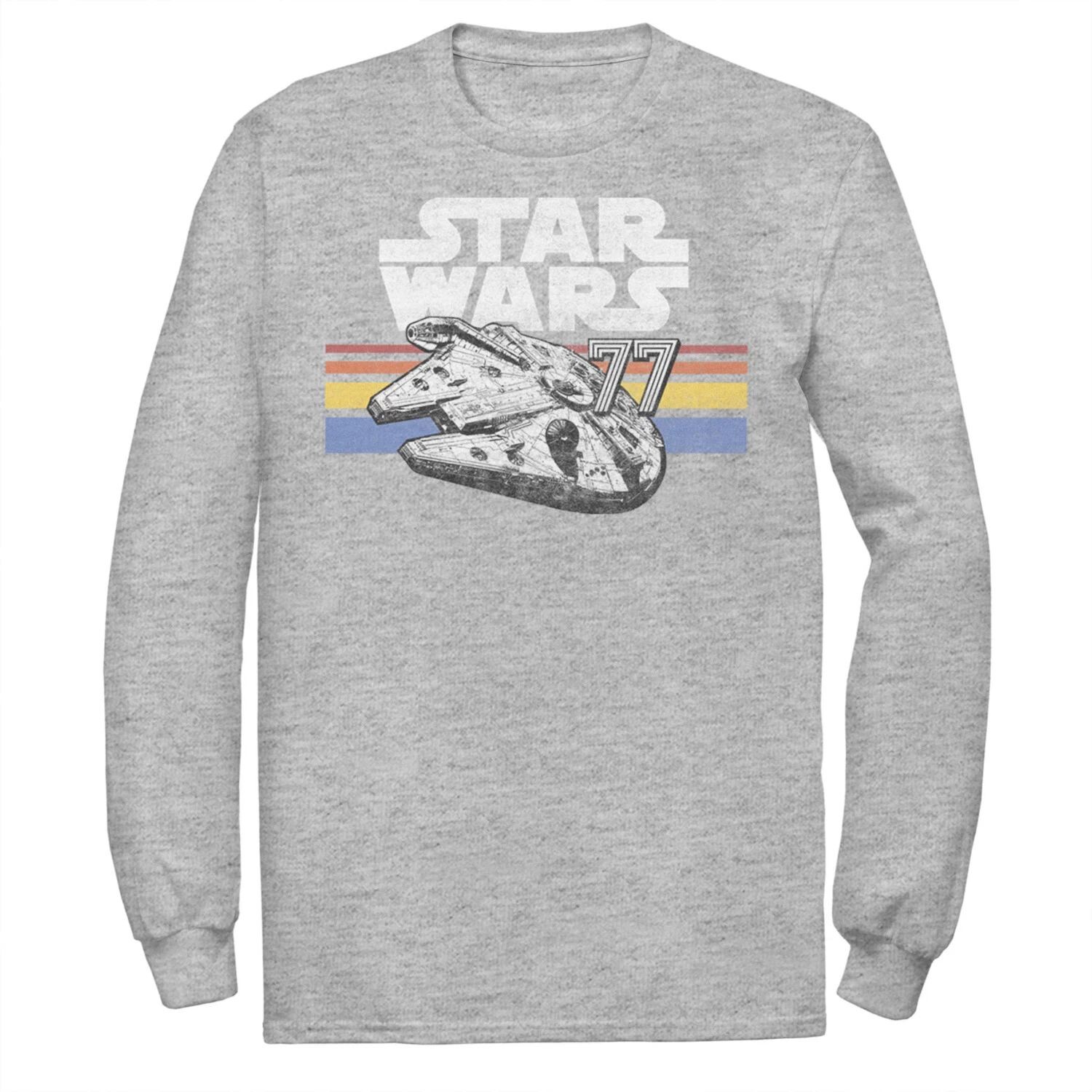 Мужская футболка с длинным рукавом и графическим логотипом Star Wars Millennium Falcon 77 Retro Lines
Мужская футболка с длинным рукавом и графическим логотипом Star Wars Millennium Falcon 77 Retro Lines