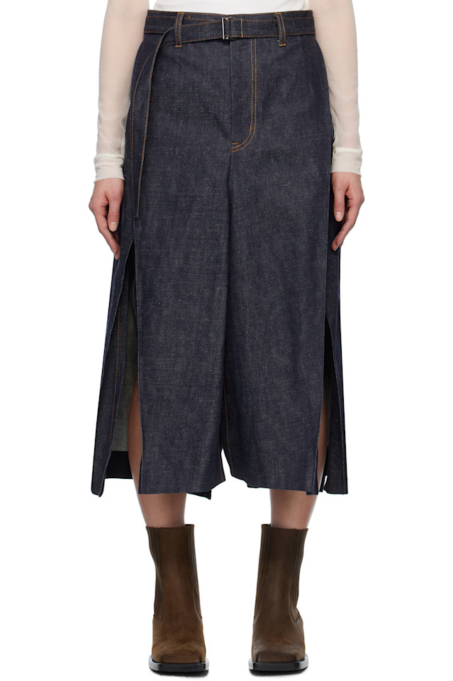 Миди-юбка из смесового денима Sacai, индиго
Миди-юбка из смесового денима Sacai, индиго