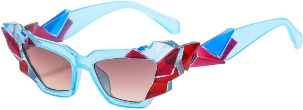 Женские панк-солнцезащитные очки «кошачий глаз», уникальные красочные солнцезащитные очки для женщин, модные очки с защитой от УФ-излучения UV400 в стиле стимпанк TYUVIVO, Blue-brown
Женские панк-солнцезащитные очки «кошачий глаз», уникальные красочные солнцезащитные очки для женщин, модные очки с защитой от УФ-излучения UV400 в стиле стимпанк TYUVIVO, Blue-brown