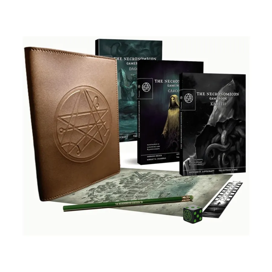 Ограниченный роскошный набор книги игр Necronomicon на Kickstarter, Role Playing Games (Officina Meningi)
Ограниченный роскошный набор книги игр Necronomicon на Kickstarter, Role Playing Games (Officina Meningi)