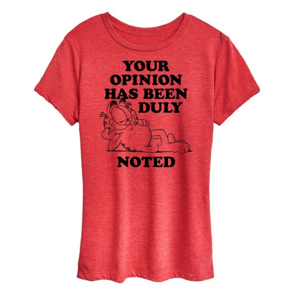 Женская футболка Garfield с принтом "Замечено" Licensed Character, красный
Женская футболка Garfield с принтом "Замечено" Licensed Character, красный