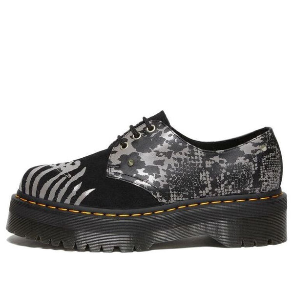 Кроссовки 1461 animal clash leather & suede platform shoes 'black grey' Dr. Martens, черный 
Кроссовки 1461 animal clash leather & suede platform shoes 'black grey' Dr. Martens, черный