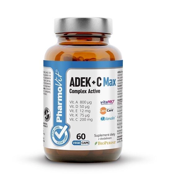Витамины в капсулах Pharmovit ADEK + C Max, 60 шт
Витамины в капсулах Pharmovit ADEK + C Max, 60 шт