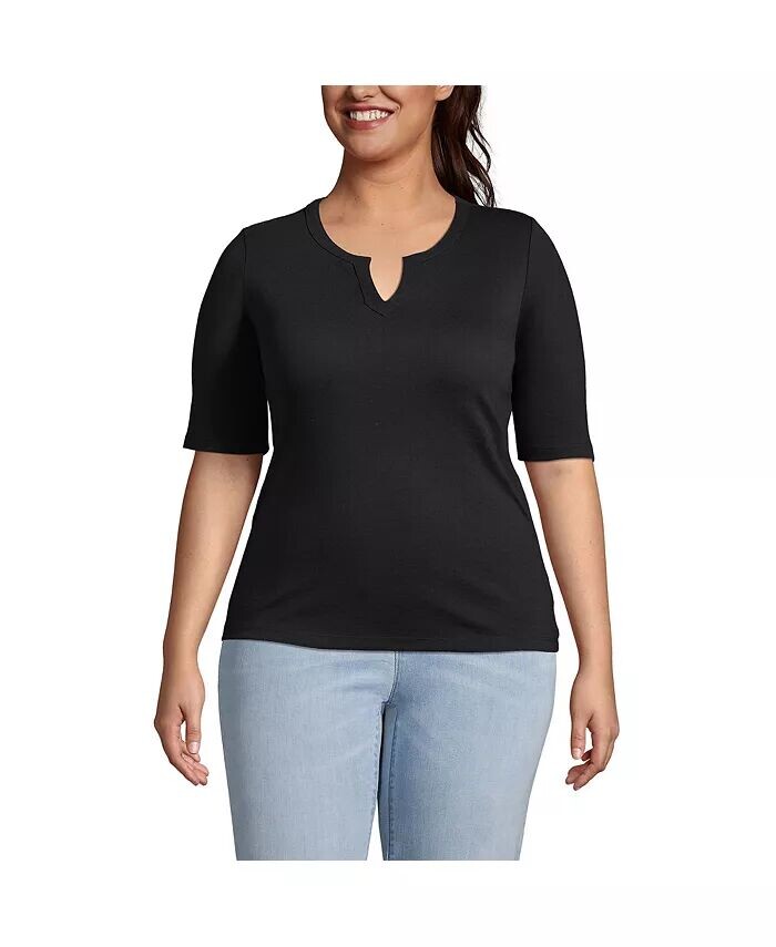 Большие размеры Хлопок Полиэстер Современный Рукав до локтя с разрезом Lands' End, черный
Большие размеры Хлопок Полиэстер Современный Рукав до локтя с разрезом Lands' End, черный