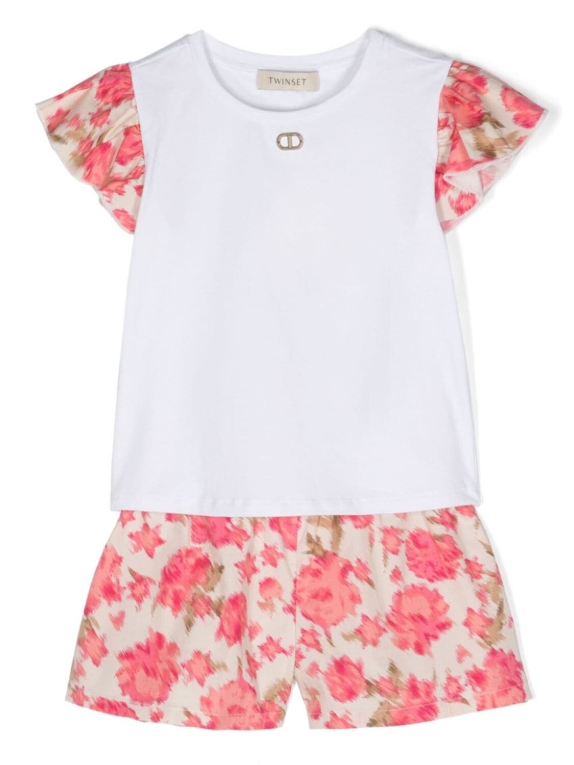Twinset комплект из футболки и шортов с логотипом, розовый
Twinset комплект из футболки и шортов с логотипом, розовый