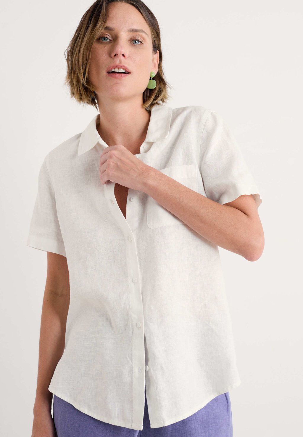 Блузка на пуговицах DRYDOCK Seasalt Cornwall, белый 
Блузка на пуговицах DRYDOCK Seasalt Cornwall, белый