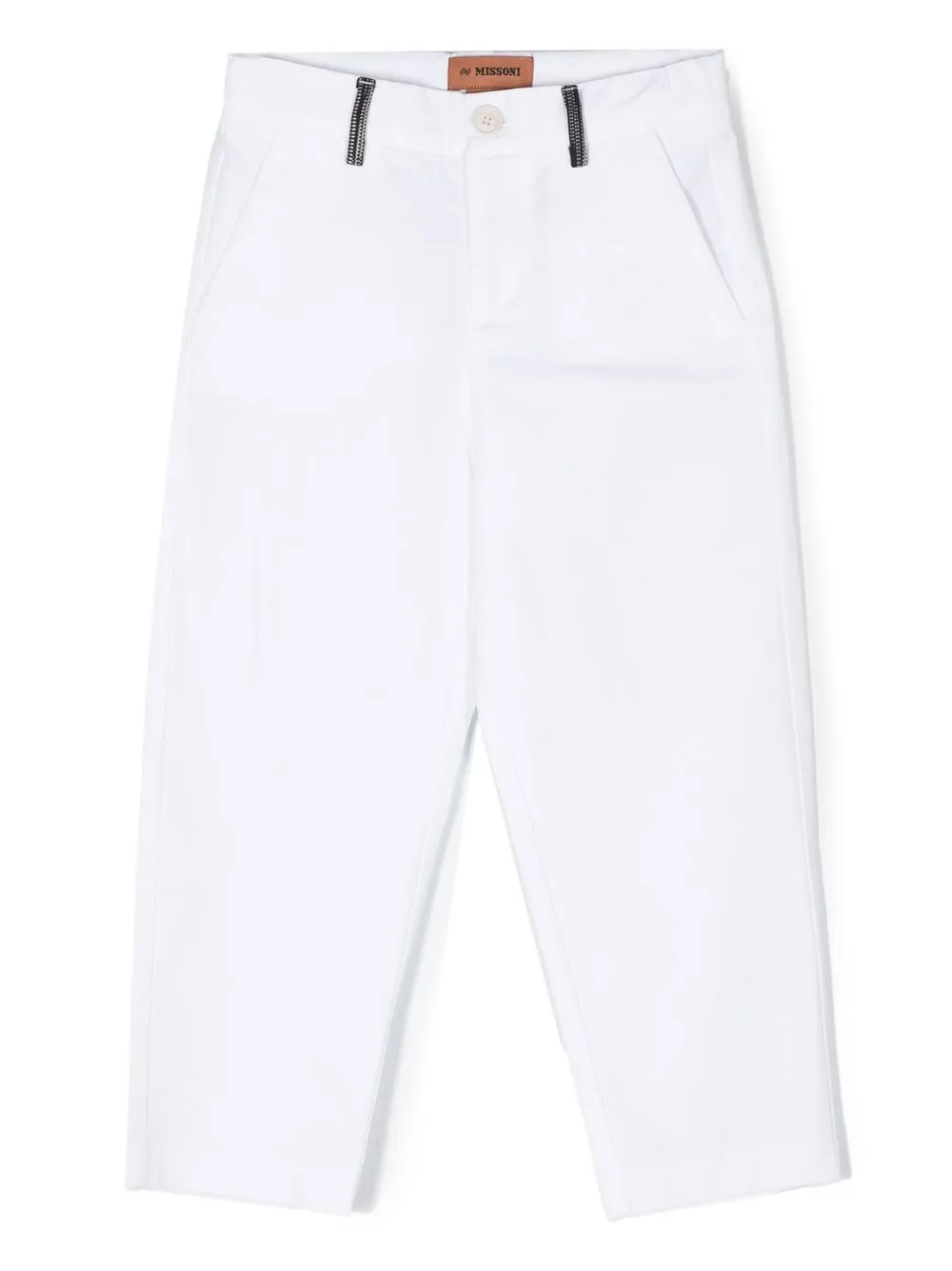 Брюки прямого кроя с контрастной отделкой Missoni Kids, белый
Брюки прямого кроя с контрастной отделкой Missoni Kids, белый