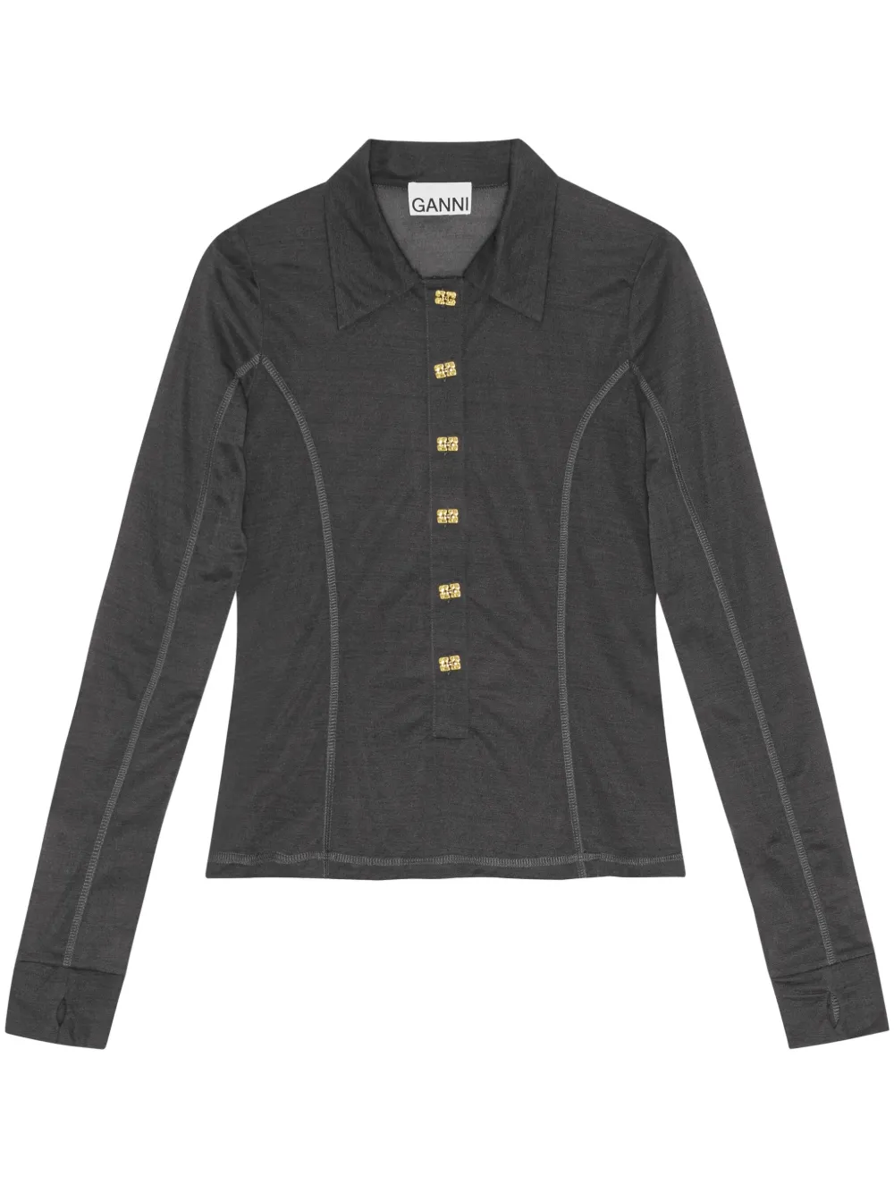 Полупрозрачный топ GANNI, серый
Полупрозрачный топ GANNI, серый