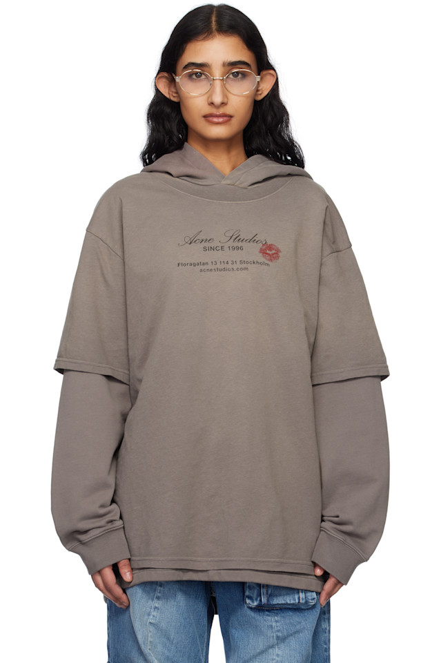 Двухслойный худи Acne Studios, серый
Двухслойный худи Acne Studios, серый