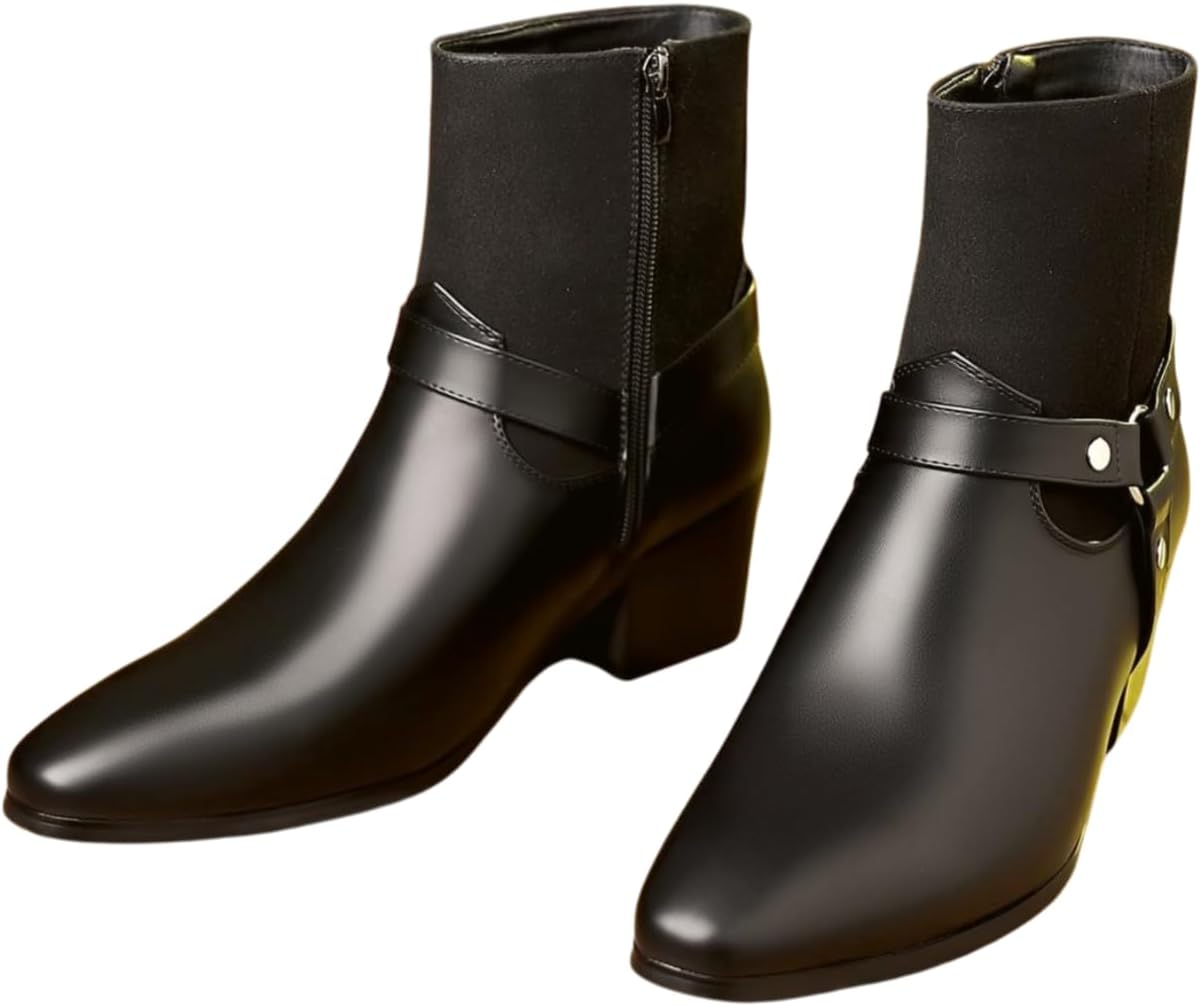 Мужские кожаные ботинки Santimon с ремешками, ботильоны на низком каблуке с боковой молнией, вестерн, мотоциклетные, для верховой езды, черный
Мужские кожаные ботинки Santimon с ремешками, ботильоны на низком каблуке с боковой молнией, вестерн, мотоциклетные, для верховой езды, черный