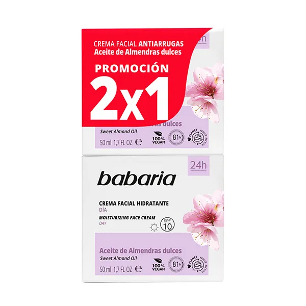 Увлажняющий крем с маслом сладкого миндаля Moisturising Face Cream Spf 10 Pack Babaria, 2 UD
Увлажняющий крем с маслом сладкого миндаля Moisturising Face Cream Spf 10 Pack Babaria, 2 UD