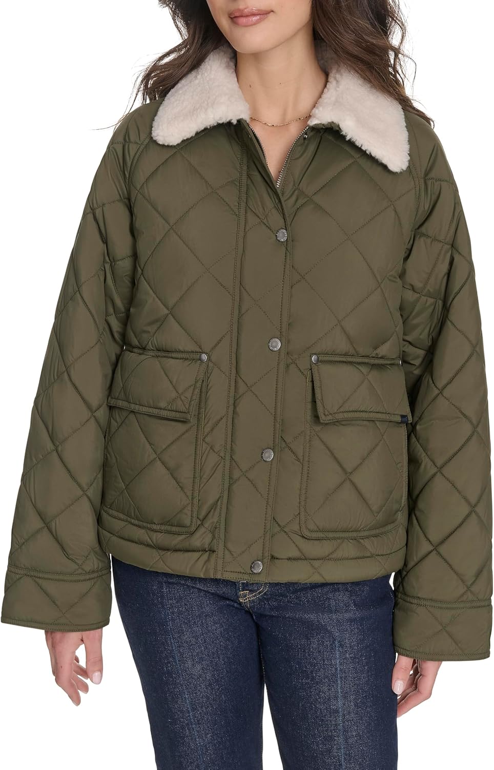 Женская стеганая куртка Levi's Diamond с воротником из шерпы, Olive
Женская стеганая куртка Levi's Diamond с воротником из шерпы, Olive