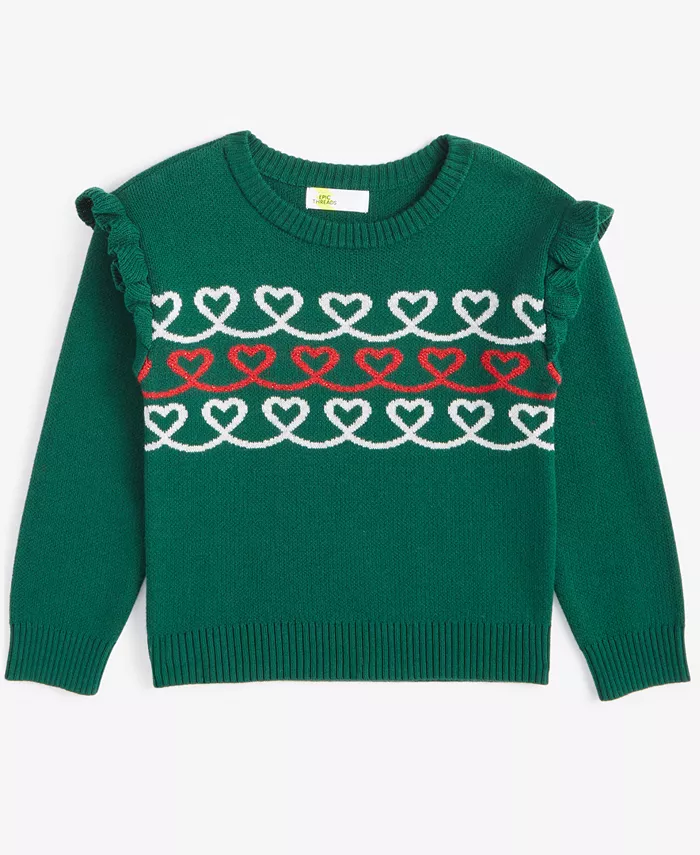 Детский свитер с рюшами в виде сердца для девочек Epic Threads, зеленый
Детский свитер с рюшами в виде сердца для девочек Epic Threads, зеленый