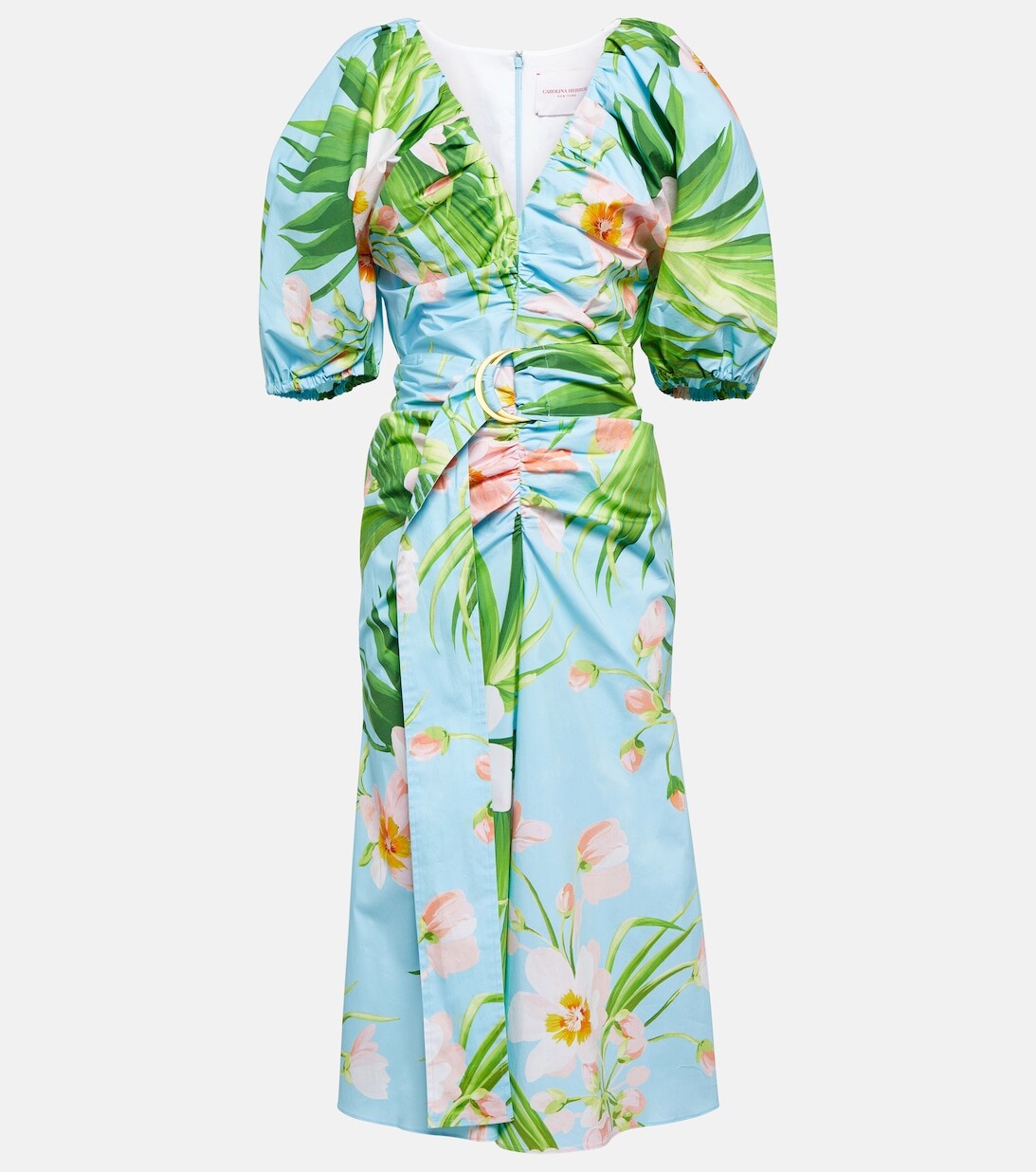Платье миди из смесового хлопка с пышным принтом CAROLINA HERRERA, синий
Платье миди из смесового хлопка с пышным принтом CAROLINA HERRERA, синий