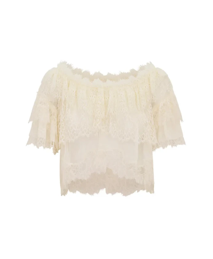 Венский кружевной топ с оборками Loveshackfancy, бежевый
Венский кружевной топ с оборками Loveshackfancy, бежевый