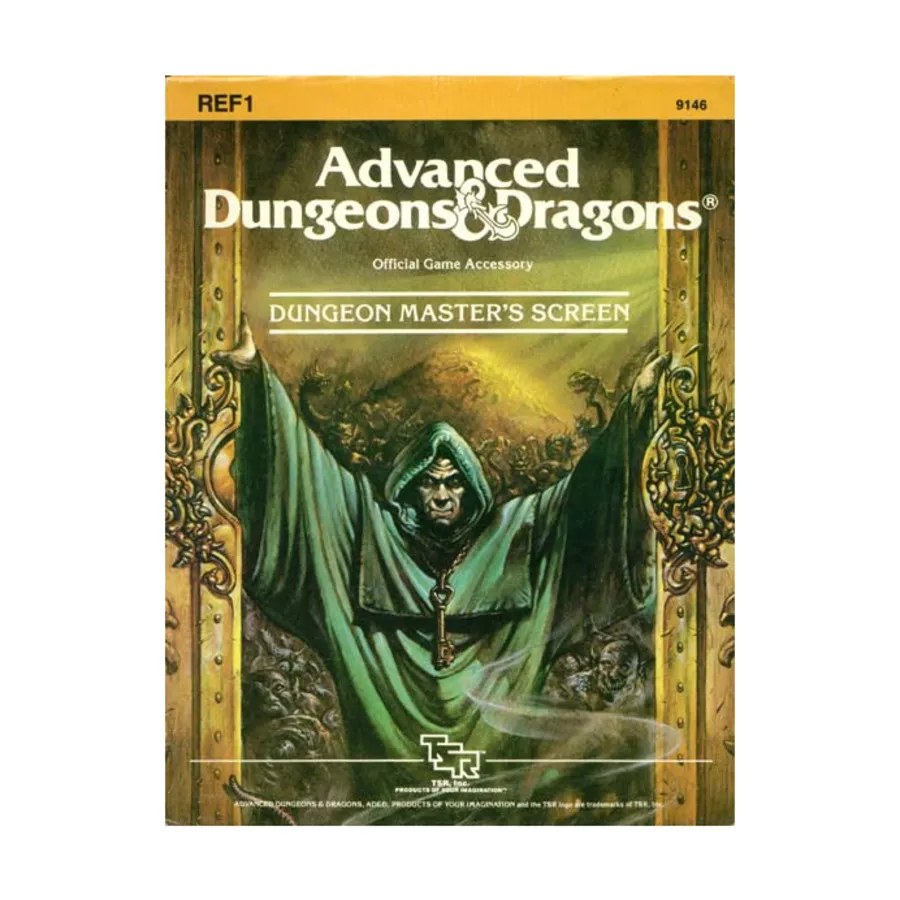 Экран Мастера Подземелий и Справочный экран Игрока, Advanced Dungeons & Dragons (1st Edition) - Core Books, Box Sets & Miscellaneous
Экран Мастера Подземелий и Справочный экран Игрока, Advanced Dungeons & Dragons (1st Edition) - Core Books, Box Sets & Miscellaneous