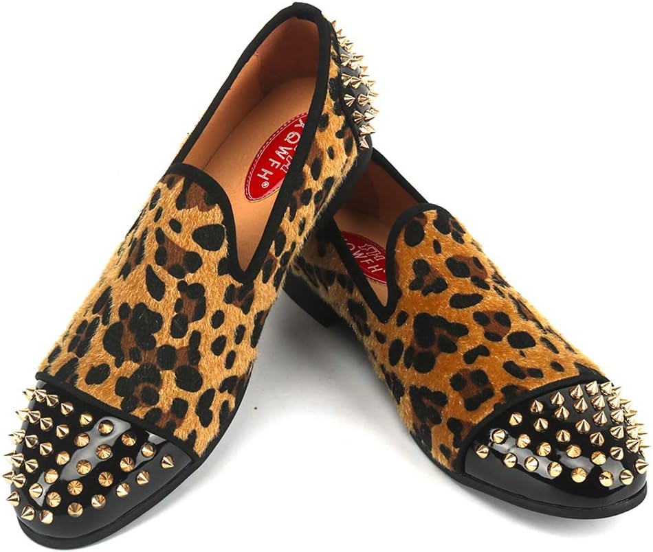 Мужские лоферы XQWFH с леопардовым принтом, кожаной вышивкой, шипованной подошвой, на слипоне, праздничные стильные туфли-слипперы класса люкс, Leopard
Мужские лоферы XQWFH с леопардовым принтом, кожаной вышивкой, шипованной подошвой, на слипоне, праздничные стильные туфли-слипперы класса люкс, Leopard