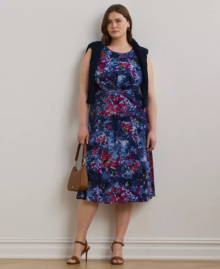 Платье из джерси с принтом больших размеров и перекручивающимся спереди Lauren Ralph Lauren, синий
Платье из джерси с принтом больших размеров и перекручивающимся спереди Lauren Ralph Lauren, синий