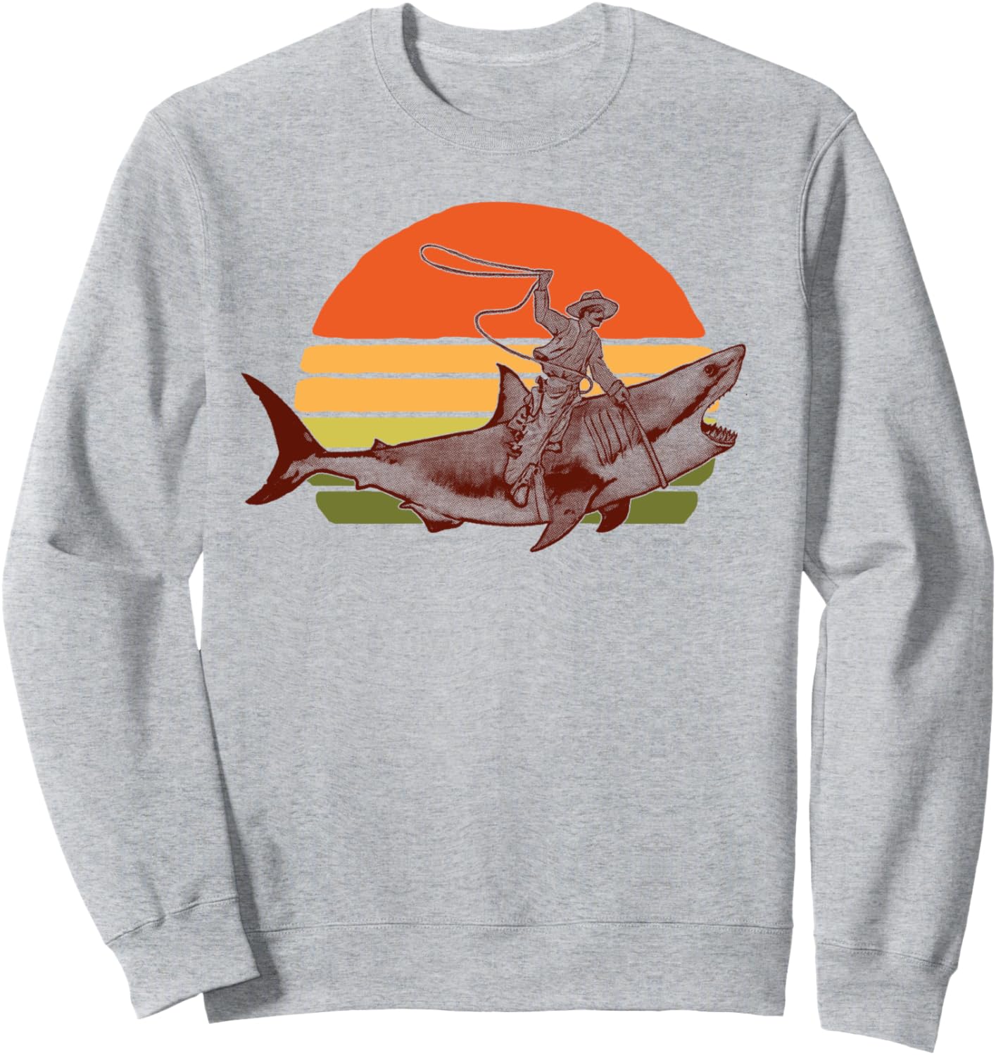 Забавная винтажная толстовка с надписью Любитель акул, родео, ковбой верхом на большой белой акуле Giant Step Design Co.
Забавная винтажная толстовка с надписью Любитель акул, родео, ковбой верхом на большой белой акуле Giant Step Design Co.