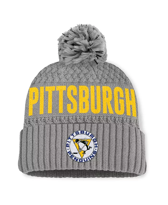Женская серая вязаная шапка с отворотом и помпоном Pittsburgh Penguins Heritage Tilly Fanatics
Женская серая вязаная шапка с отворотом и помпоном Pittsburgh Penguins Heritage Tilly Fanatics