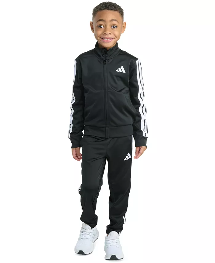 Детский спортивный костюм для малышей и мальчиков с длинным рукавом, 2 предмета: куртка и брюки с трикотажными вставками и 3 полосками adidas, черный
Детский спортивный костюм для малышей и мальчиков с длинным рукавом, 2 предмета: куртка и брюки с трикотажными вставками и 3 полосками adidas, черный
