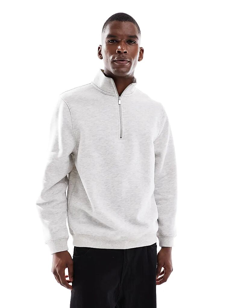 Толстовка ASOS DESIGN стандартного кроя с четвертной молнией светло-серого цвета
Толстовка ASOS DESIGN стандартного кроя с четвертной молнией светло-серого цвета