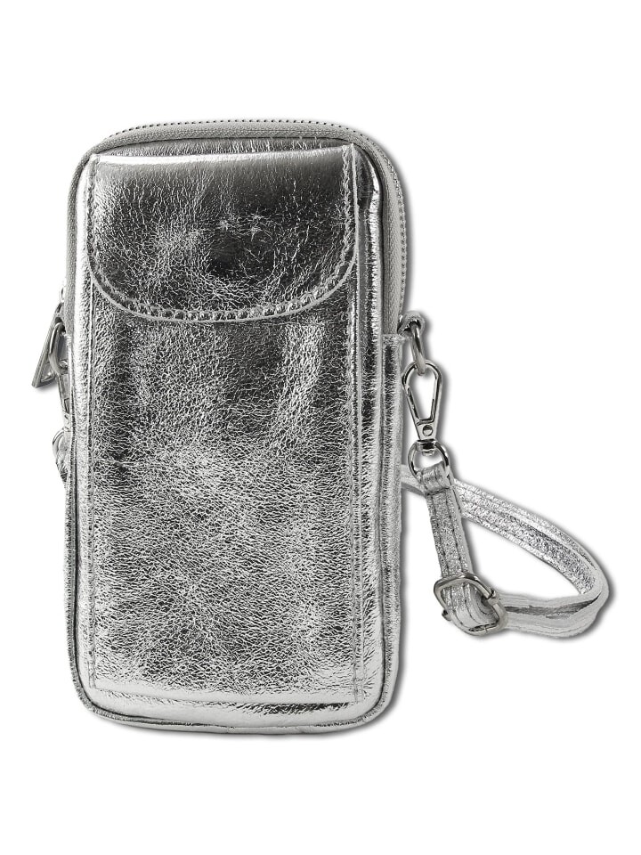 Наплечная сумка Toscanto Umhängetasche, Handtasche Leder silber ca. 12cm 
Наплечная сумка Toscanto Umhängetasche, Handtasche Leder silber ca. 12cm