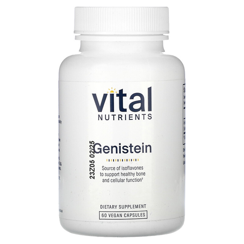 Vital Nutrients, Генистеин, 250 мг, 60 веганских капсул (125 мг в каждой капсуле)
Vital Nutrients, Генистеин, 250 мг, 60 веганских капсул (125 мг в каждой капсуле)