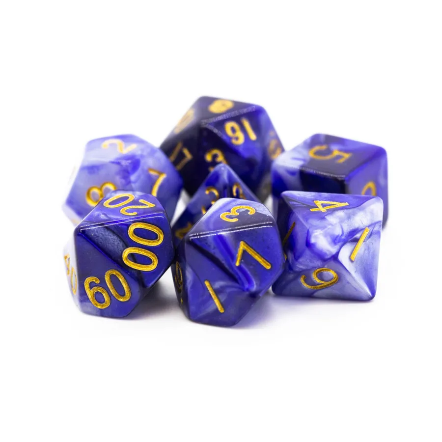 Поли-набор фиолетово-серого цвета с золотом (7), Acrylic-Resin Dice - Vorpal (Poly Sets)
Поли-набор фиолетово-серого цвета с золотом (7), Acrylic-Resin Dice - Vorpal (Poly Sets)