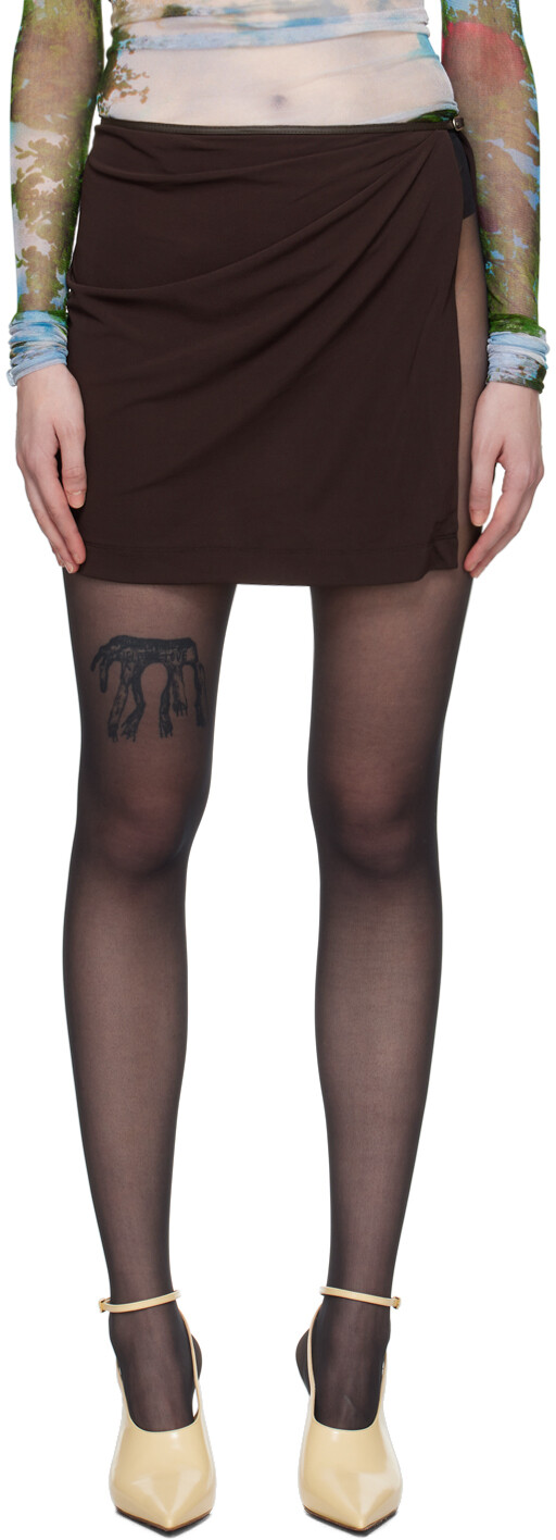 Коричневая мини-юбка с пряжкой в рамке Christopher Esber
Коричневая мини-юбка с пряжкой в рамке Christopher Esber