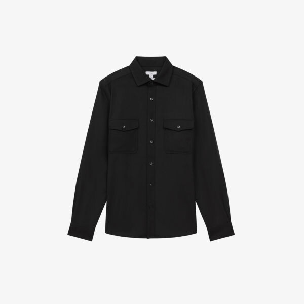 Рубашка Chaser из эластичной ткани с начесом и двумя карманами Reiss, черный
Рубашка Chaser из эластичной ткани с начесом и двумя карманами Reiss, черный
