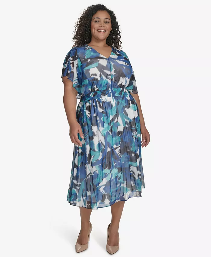 Платье миди с расклешенными рукавами и принтом Plus Size DKNY, синий
Платье миди с расклешенными рукавами и принтом Plus Size DKNY, синий