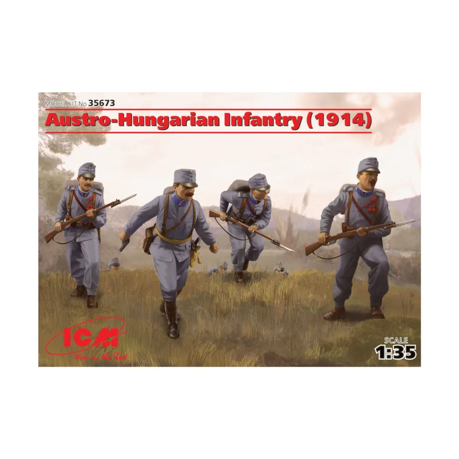 Австро-венгерская пехота (1914 г.), Military Models 1/35 Scale (ICM)
Австро-венгерская пехота (1914 г.), Military Models 1/35 Scale (ICM)