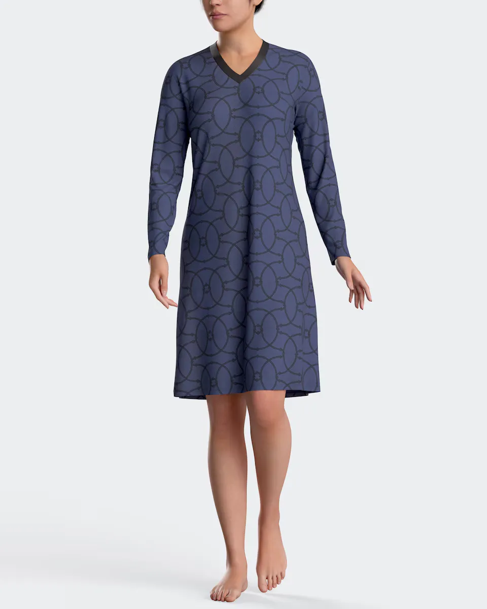 Ночная рубашка из модала с принтом Impetus, темно-синий 
Ночная рубашка из модала с принтом Impetus, темно-синий